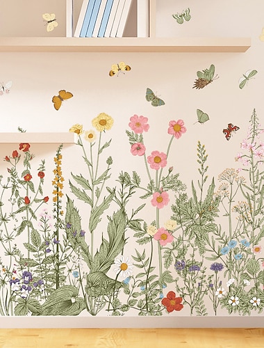  Tiere Blumen & pflanzen wandaufkleber schlafzimmer wohnzimmer abnehmbare vorgeklebte pvc dekoration wandtattoo 2 stücke