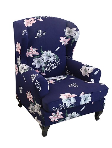  1 Set mit 2 Stück floral bedruckte Stretch Ohrensessel Abdeckung Ohrensessel Schonbezüge Spandex Stoff Ohrensessel Abdeckungen mit elastischem Boden für Wohnzimmer Schlafzimmer Dekor