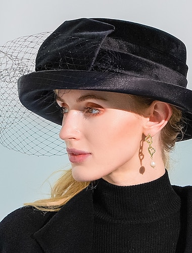  Fascinateurs de velours élégants de mode / chapeaux avec nœud papillon / nœud papillon en satin / tulle 1pc occasion spéciale / fête / soirée / dames jour casque