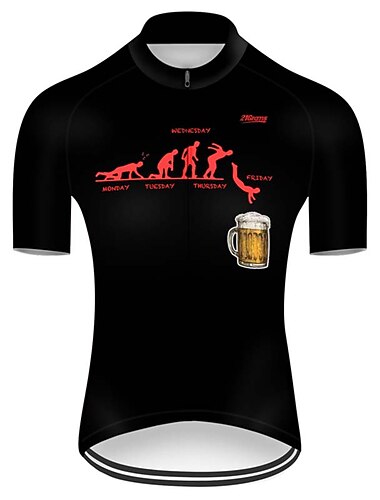  Herre Sykkeltrøyer Nyhet Oktoberfest øl Utvikling Kortermet Sykkel Jersey Topper med 3 baklommer Fjellsykling Veisykling Sykling Hurtigtørkende Ultrafiolettbestandig Refleksbånd sport Svart Gul Rød