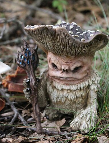  jardín decoración cuento de hadas hongo elfo chamán asistente enano monstruo goblin guardián adornos de resina