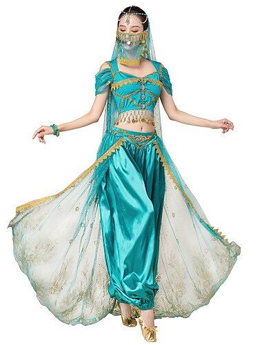  костюмы для танца живота топ медная монета женские выступления тематическая вечеринка с коротким рукавом высокий полиэстер
