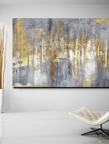  art mural impressions sur toile peinture oeuvre image abstraite couteau peinture paysage doré décoration de la maison décor toile roulée sans cadre sans cadre non étiré