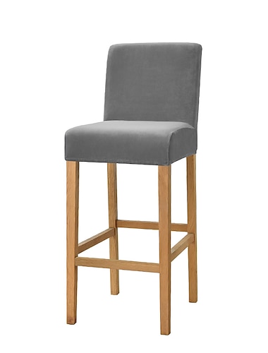  Funda elástica de terciopelo para taburete de bar, color burdeos, para silla de bar, comedor, cafetería, antideslizante, con parte inferior elástica, estilo grueso y suave