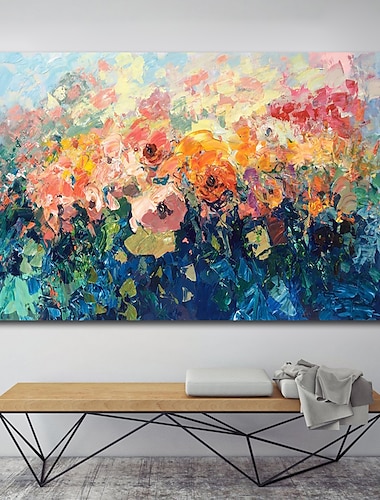  art mural impressions sur toile peinture oeuvre image abstraite couteau paintingflower paysage décoration de la maison décor toile roulée sans cadre sans cadre non étiré