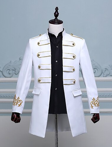  Rétro Vintage Rococo Médiéval Manteau Bal Masqué Veste de cirque Prince Aristocrate Homme Carnaval de Venise Adultes Manteau