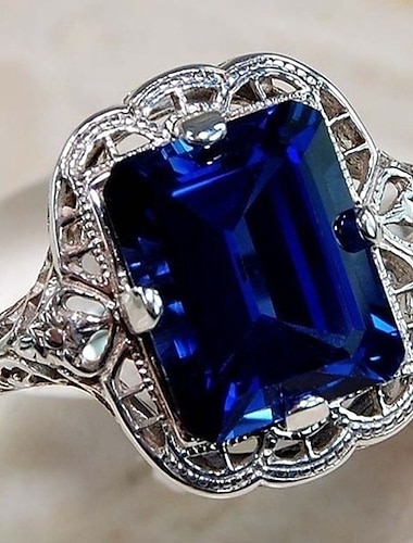  1 τεμ Δαχτυλίδι For Γυναικεία Cubic Zirconia Βυσσινί Μπλε Γάμου Αργίες Κράμα