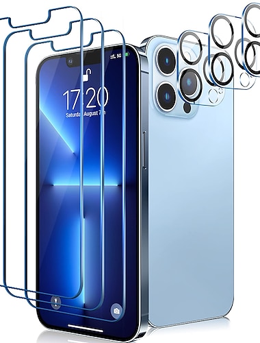  3 sets Schermbeschermer + cameralensbeschermer Voor Apple iPhone 16 iPhone 15 Pro Max Plus iPhone 14 Pro Max Phone 13 Pro Max 12 11 X XR XS Max 8 7 Gehard Glas Anti-vingerafdrukken High-Definition