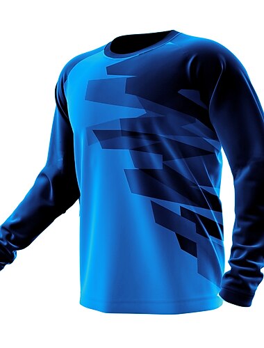  Bărbați Downhill Jersey Geometric Manșon Lung Bicicletă Jerseu Topuri cu 3 buzunare spate Ciclism montan Ciclism stradal Rezistent la UV Uscare rapidă Απαλό Confortabil la umezeală Sport Galben Rosu