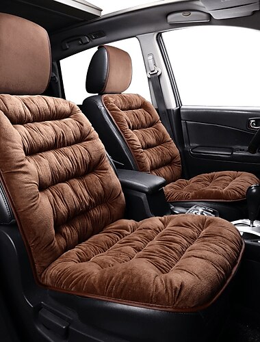  Fundas de asiento de automóvil de lujo cálidas de 1 pieza protector de invierno universal funda antideslizante para asiento del conductor instalación fácil