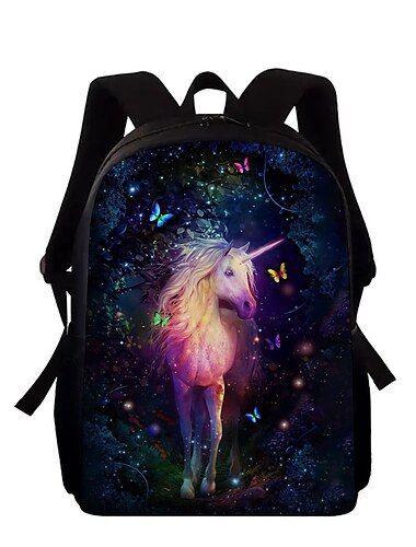  Galaxy Unicorn-ryggsäck för flickor – glittrig skolväska med fantasivarelser och stjärnklar nattdesign för barn och tonåringar