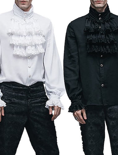 Rétro Vintage Médiéval Blouse / Chemise Bal Masqué Ren Faire Prince Vampire Aristocrate Normal Homme Pirate Fantaisie Steampunk Carnaval Nouvel An Mascarade Événement / Fête Festival Adulte Chemisier