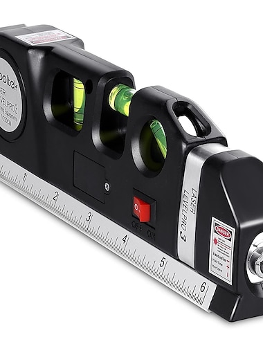  Multipurpose Laser Level Laser Line 8 Feet Measure Tape Ruler Adjusted Standard and Metric Rulers for Hanging Pictures