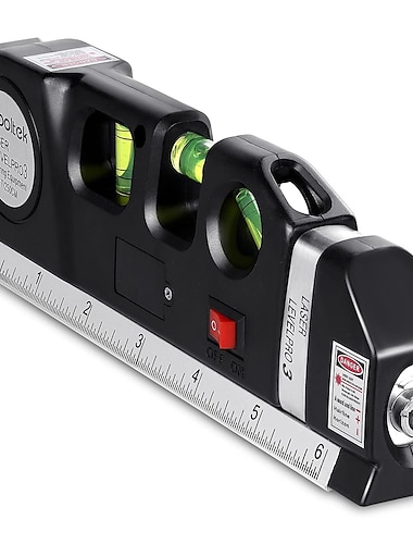  mångsidig lasernivå laserlinje 8 fot måttband linjal justerad standard och metrisk linjal för upphängning av bilder