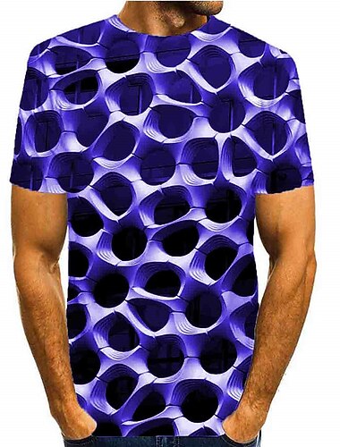  Herr Grafisk T-shirt Kortärmad T-shirt Rund hals Skjorta Grundläggande Dagligen Svart Blå Purpur Kläder Vanligt S M L XL XXL 3XL