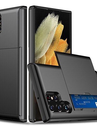  Handy Hülle Handyhüllen Für Samsung Galaxy S25 S24 S23 S22 S21 FE S21 Ultra Plus S20 Rückseite Kartenhalter Staubdicht Stoßfest Einfarbig TPU