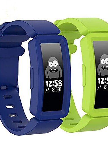  2 paquetes Ver Banda para Fitbit Ace 2 Silicona Reemplazo Correa con caso Suave Transpirable Correa Deportiva Pulsera