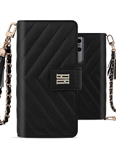  Funda para teléfono para iPhone 15 Pro Max Plus iPhone 14 13 12 Pro Max Plus Funda billetera Cremallera con correa de muñeca ranura para tarjeta Cuero genuino