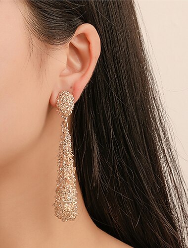  Femme Boucle d'Oreille Pendantes Poire Goutte Luxe Doux Des boucles d'oreilles Bijoux Or rose / Argent / Dorée Pour Mariage Festival 1 paire