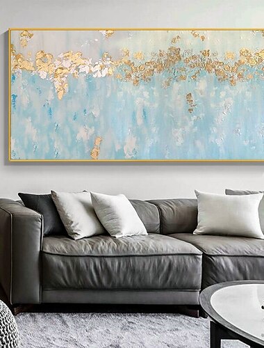 Ölgemälde handgemachte handbemalte Wandkunst moderne nordische Goldfolieabstrakte Dekoration Dekoration gestreckter Rahmen fertig zum Aufhängen