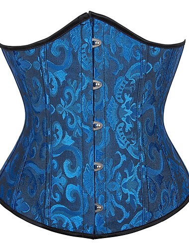  Rokoko Punk & Gothic Mittelalterlich Überbrustkorsett Unterwäsche Bustier 14 Plastikknochen Damen königlich Hochzeit Hochzeitsgast Erwachsene Korsett