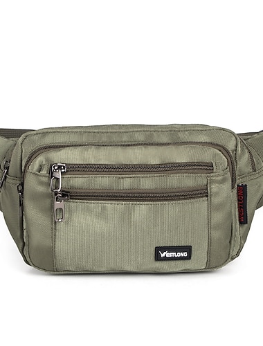  Sac banane de voyage en nylon noir pour homme, sac banane multi-poches avec sangle réglable pour une utilisation polyvalente et pratique