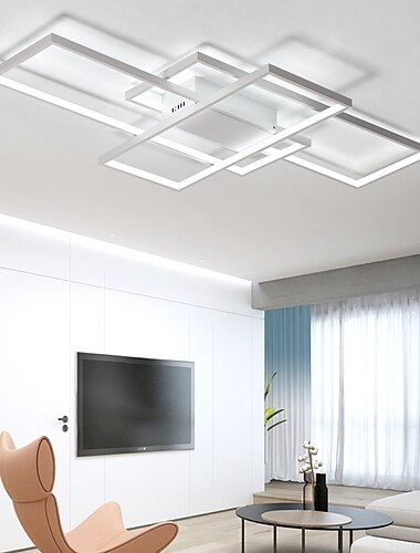  105cm led plafonnier à 3 lumières en aluminium motif géométrique linéaire encastré lumière de style moderne finitions peintes dimmable bureau salle à manger lumières seulement dimmable avec