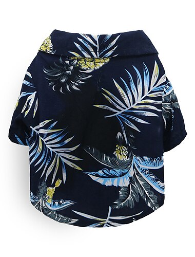  Hawaiihemd für Hunde, 2-teilig, Welpenkleidung mit Hundebadebürste für kleine, mittelgroße und große Hunde, atmungsaktives Hunde-T-Shirt mit Kokosnussbaummotiv für Jungen