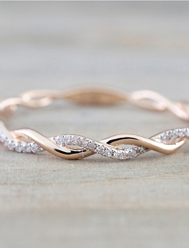  Diamant Twist Ring Paar Ring einfache Mode Damenschmuck