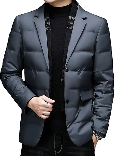  blazer casual da uomo regular vestibilità regolare tinta unita nero grigio 2024