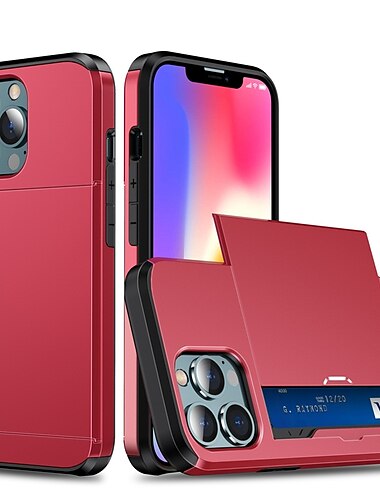  Handyhülle für Apple iPhone 15 Pro Max Plus iPhone 14 13 12 11 Pro Max X XR XS 8 7 Plus Rückseite Hülle Geldbörse Schockfest Einfarbig PC
