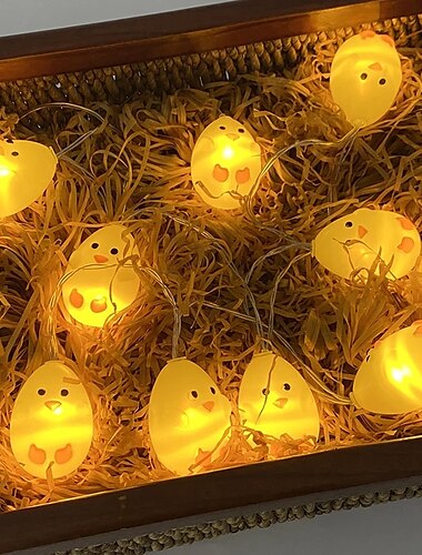  1.5m 10leds pollitos de pascua luces de cadena led huevos guirnalda de pollo luz boda fiesta en casa batería / operado por usb decoración interior al aire libre luces de hadas
