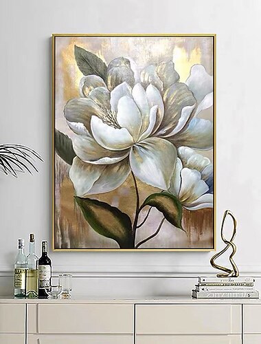  pintura a óleo pintada à mão arte da parede moderna abstrata flor de ouro como presente decoração de casa decoração tela enrolada sem moldura não esticada