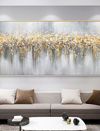  Dipinto ad olio fatto a mano dipinto a mano arte della parete nordico astratto stile dorato orizzontale moderna decorazione della casa arredamento tela arrotolata senza cornice non stirata