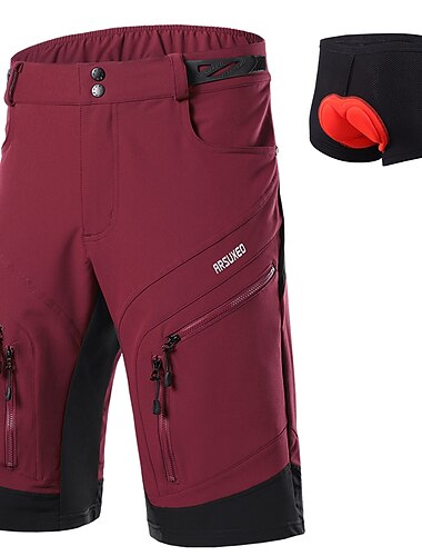  رجالي شورت MTB شورت الدراجة دراجة هوائية شورتس السراويل الفضفاضة استرخاء صالح دراجة جبلية دراجة الطريق رياضات 3D وسادة سريع جاف سوستة مقاومة للماء ناعم أسود أخضر داكن ملابس ملابس ركوب الدراجات