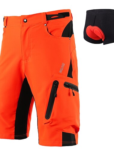  Arsuxeo Herren MTB Hosen Radlerhose Fahrradhose Fahrradshorts Fahhrad Kurze Hose Hosen / Regenhose entspannte Passform MTB Mountain Rennrad Sport 3D-Pad Atmungsaktiv Schnelltrocknend
