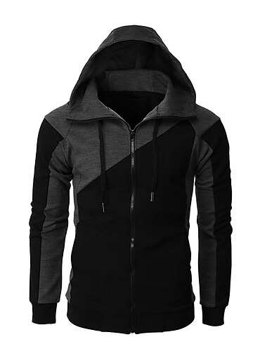  Herren Kapuzenshirt mit durchgehendem Reißverschluss Jacke Sweatjacke Schwarz Weiß Wein Rote Blau Mit Kapuze Graphic Farbblock Zip Casual Cool Casual Groß und hoch Winter Frühling & Herbst Bekleidung