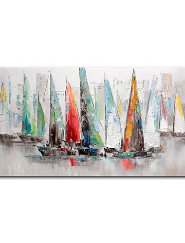  mintura pintura a óleo feita à mão na parede da tela da arte da decoração imagem moderna do barco abstrato para a decoração da casa pintura não esticada sem moldura enrolada