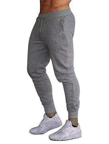  Herren Jogginghose Trainingshose Jogginghose Jogger Trainingshosen Trainingshose Sporthose Tasche Elastische Taille Feste Farbe Leichtgewichtig Casual Täglich Hose sportlich Schwarzine Wein