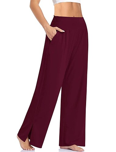  kvinners loungewear bukser ren farge sport enkel komfort hjem daglig ferie lang bukselomme sommer våren
