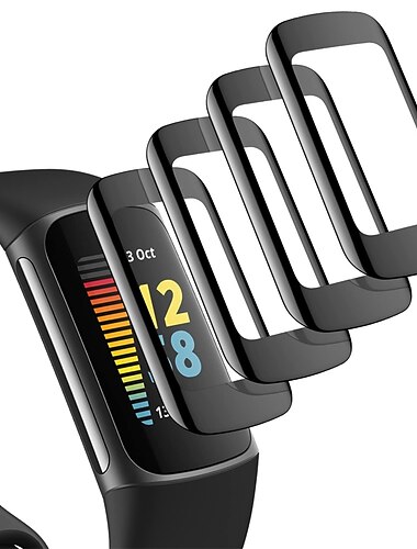  4 pcs Suivre Protection Ecran Compatible avec Fitbit Fitbit Charge 5 Protecteur d'écran avec filtre de confidentialité Haute Définition Anti-Rayures TPU Accessoires de montres