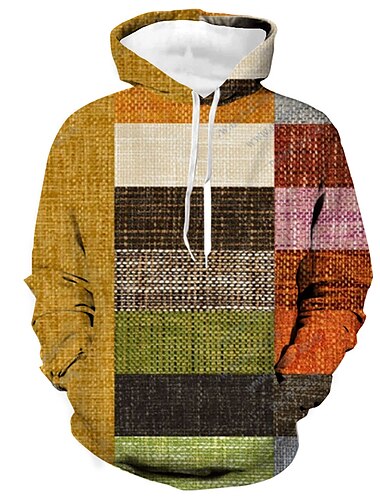  Herren Graphic Plaid Hoodie Sweatshirt Kapuze Hoodies Pullover Hoodie Sweatshirt Kapuze Langarm Sweatshirt mit Kapuze Mit Kapuze Sportbekleidung 3D-Druck Casual Täglich Festtage Benutzerdefinierter