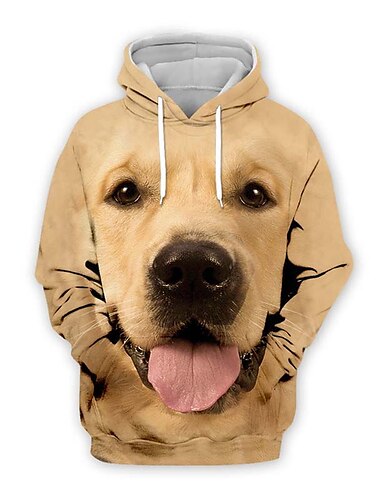  Hombre Animal Perro Sudadera Sudaderas Sudadera Manga Larga Sudadera con capucha Con Capucha Estilo lindo Impresión 3D Casual Diario Deportes Negro Blanco Bolsillo delantero Otoño Primavera & Otoño