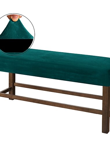  stretch bänkskydd slipcover elastisk sittplats soffa sammet vit grå svart möbler för vardagsrum kök utomhus vanlig solid mjuk slitstark tvättbar