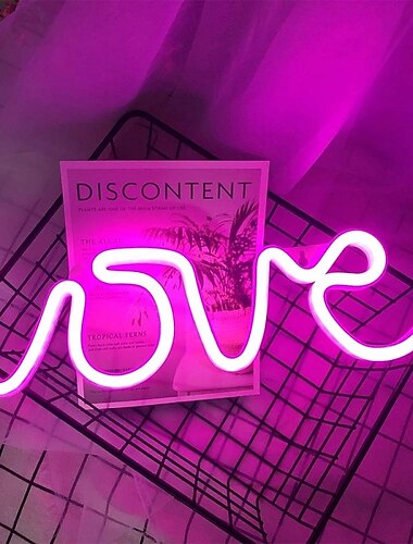  led néons amour forme veilleuse saint valentin confession signe lampe batterie usb double alimenté veilleuse pour noël mariage fête d'anniversaire décoration