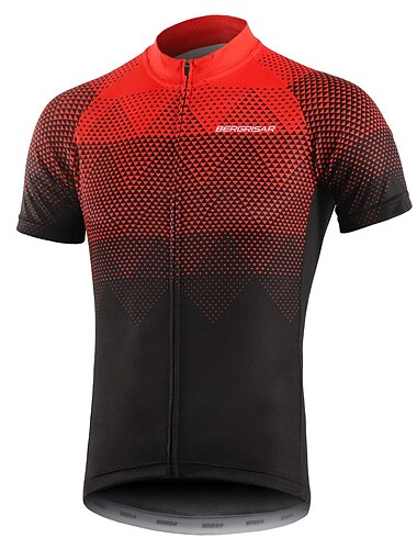  Herren Radtrikot Geometrisch Farbverlauf Kurzarm Fahhrad Trikot Oberteil mit 3 Gesäßtaschen Mountainbike MTB Straßenradsport Schnelltrocknend Reflektierende Streifen Rückentasche Schweißableitend