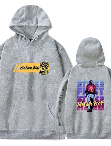  Kobra Kai Karate Kid Kapuzenshirt Anime Zeichentrick Anime Harajuku Grafik Kawaii Für Paar Herren Damen Erwachsene Heißprägen