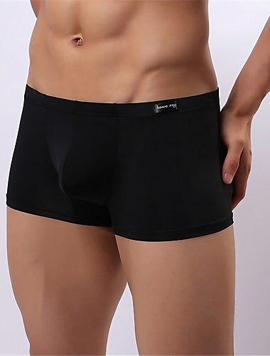  Per uomo Tinta unita Classico Tinta unita Boxer A vita medio-alta Seta sintetica Rosa M