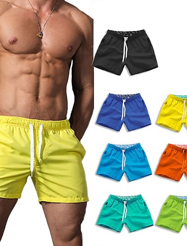  Voor heren Boardshorts Zwemshorts Lange zwembroeken Trekkoord Met zakken Effen waterdicht UV-zonbescherming Zwembad Hawaii Casual / sportief Zwart Wit Micro-elastisch