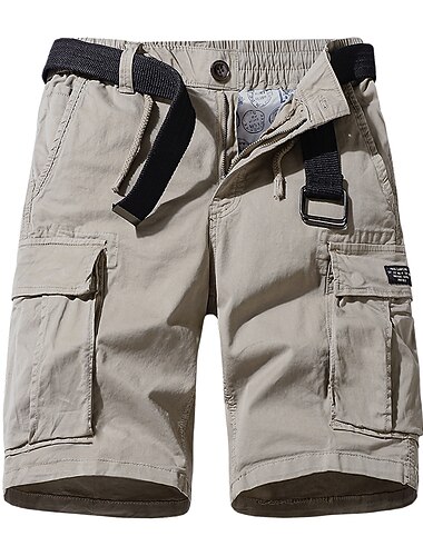  Hombre Pantalones cortos de carga Pantalones cortos de senderismo Militar Verano Al aire libre 10" Ripstop Secado rápido Cremallera delantera Multi bolsillo Bermudas Prendas de abajo Longitud de la